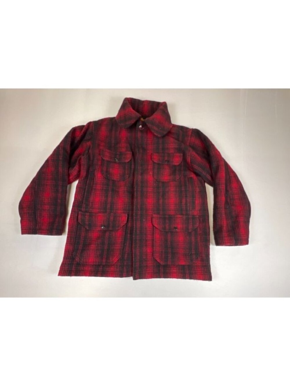 Vintage Woolrich Wool Jacket Mens 40 Red Black Plaid Made In USA